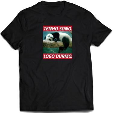 Imagem de Camiseta Tenho sono logo durmo Camisa divertida panda-Unissex