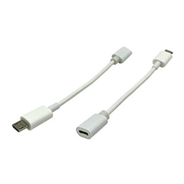 Imagem de Dafensoy Cabo curto micro USB macho para fêmea de 10 cm, para celular, tablet, cabo de dados de carregamento de computador, pacote com 2