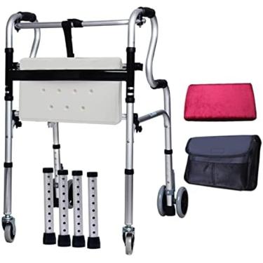 Imagem de Andador Dobrável Para Idosos, Ajuda A Se Levantar E Caminhar, Andador Leve Para Idosos, Altura Ajustável Com Assento,D,Bonny369