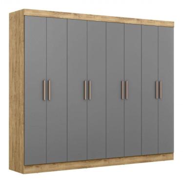 Imagem de Guarda Roupa Casal Paris 8 Portas MDP Cappuccino Onix Maxel