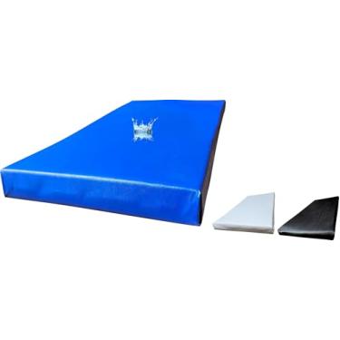 Imagem de Capa colchão hospitalar impermeável solteiro reforçado colchonete lençol protetor pvc tecido cama (188 x 88 x 10a13cm, Azul)