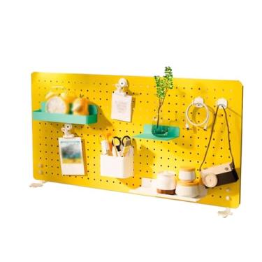 Imagem de Painel Porta-Ferramentas Kit de pegboard de metal, vertical ou montado na parede, 2 tipos de pegboard organizador de instalação, pegboard de mesa para sala de jogos de estudo (Color : Yellow, Size :