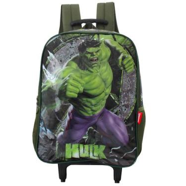 Imagem de Mochila Escolar De Rodinhas Meninos Marvel O Incrivel Hulk