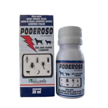 Imagem de Poderoso Veterinário 30ml Indicado para cães e gatos, adultos e filhotes inseticida é indicado também para o controle de cupins, formigas, baratas e escorpiões no ambiente