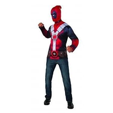 Imagem de Rubies Fantasia masculina Deadpool com peito musculoso da Marvel, Vermelho, GG