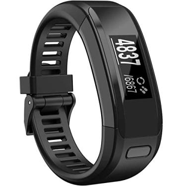 Imagem de Wizvv Pulseira Esportiva Compatível com Garmin Vivosmart HR, Preta com Fecho de Metal Preto, Inclui Chave de Fenda