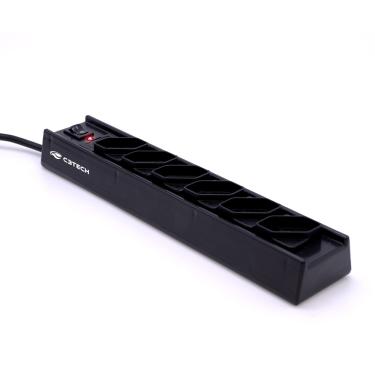 Imagem de Filtro de Linha C3Tech FL-61BK 6 Tomadas Bivolt - Preto