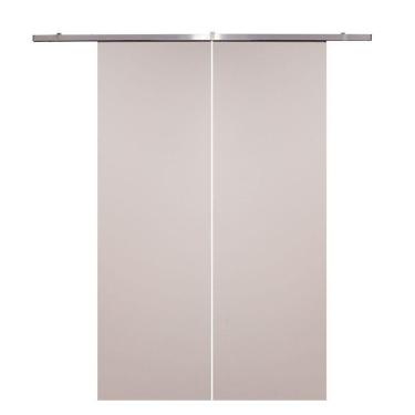 Imagem de Porta De Correr Dupla Branco Prime Kit Alumínio 210x120