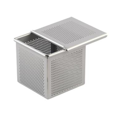 Imagem de Baoblaze Mini bandeja para fazer bolo pullman, bandeja perfurada com tampa, fácil de limpar para assar, assar, massa folhada, bandeja de cozimento, lata de,