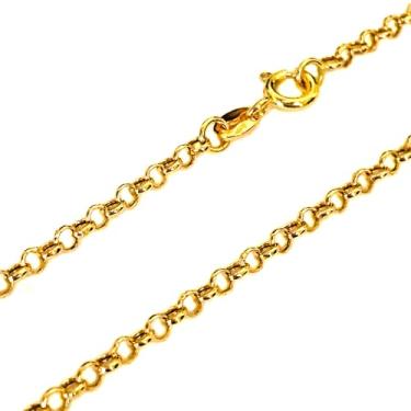 Imagem de Colar Corrente Feminina Portuguesa Oca 45cm 2,0mm Ouro 18k 750 Legítimo C/Estojo e Certificado