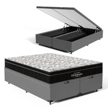 Imagem de Cama Box Baú com Colchão de Espuma D45 Ortobom Airtech Ortopillow 150 (Queen)