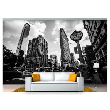 Imagem de Papel De Parede Cidade Nova York Relogio Rua 6M² Ncd225