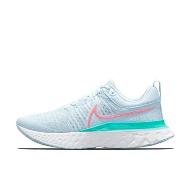 Imagem de Nike Tênis de corrida feminino React Infinity 2, Matiz azul/brilho vulcânico/turquesa dinâmica/branco 400, 8
