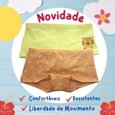Imagem de Kit 4 Calcinhas Boxer Short Criança Infantil Confortável - Folly, G, R