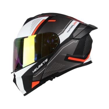 Imagem de Capacete de Motocicleta Unissex com Viseira Flip Up - Aprovado Dot - E