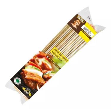 Imagem de Kit 3 Espetos de Madeira Gina 25cm para Churrasco Doces 50un