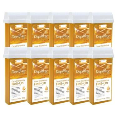 Imagem de Kit 10 Refil Cera Depilatoria Corporal Profissional Depilação Roll On 