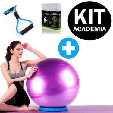 Imagem de Kit Elástico de Tensão Extensor Cross Tube + Bola Suíça Pilates Yoga 5