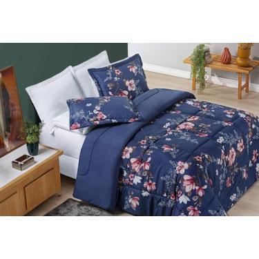 Imagem de Kit Edredom Dupla face QUEEN grosso frio inverno 03 peças - Safira enx