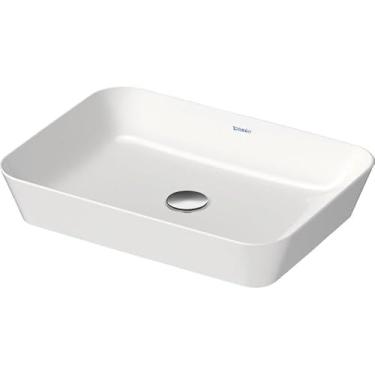 Imagem de Lavatório de banheiro Duravit acima do balcão branco