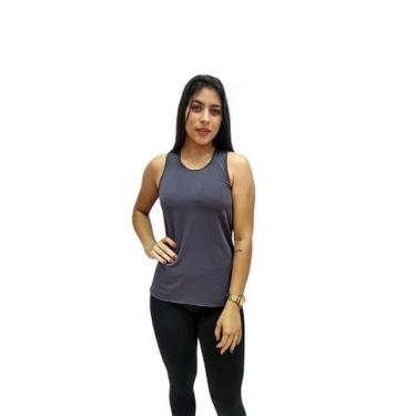 Imagem de Regata feminina tapa bumbum camiseta academia - TB modas, Cinza, M