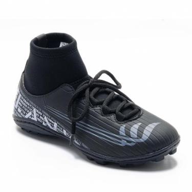 Imagem de Chuteira Society Blank Preto com Solado Costurado, 42