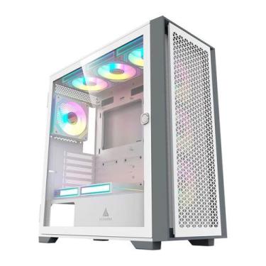 Imagem de Gabinete Gamer Acegeek Surge- M, Mid-Tower, Lateral de Vidro, Branco, 