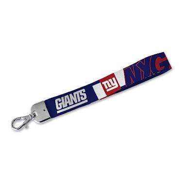 Imagem de Rico Industries Chaveiro NFL Football New York Giants com cordão de pulso padrão, alça de pulso fofa para mulheres e homens, chaves de carro, crachás de identificação, carteira, telefone e câmera