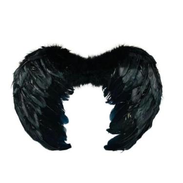 Imagem de Asa De Anjo Preta Festa Fantasia Halloween Carnaval Cosplay - JFL.Aces