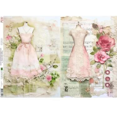 Imagem de Papel de Seda Arte Fácil Vestido em Manequins - SE-017