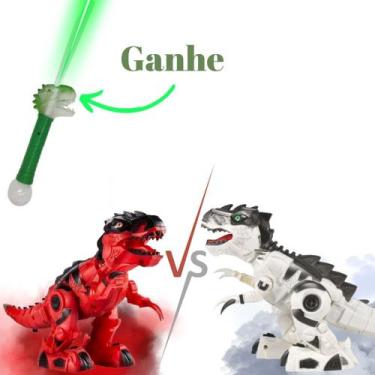 Imagem de Kit 2 Tiranossauro Robótico Som Luz Movimento Ganhe Varinha - Toyng