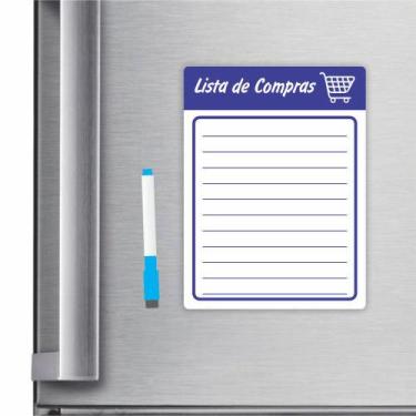 Imagem de Imã De Geladeira Planner Lista De Compras 20x15cm Azul Escuro - Micro 