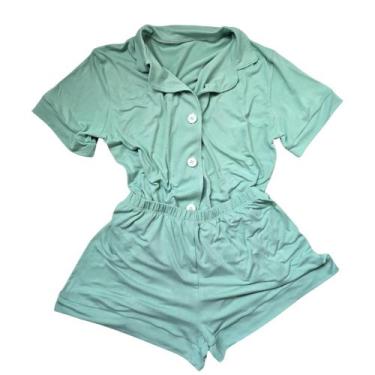 Imagem de Pijama Blogueira Americano Aberto com Botões - Sophia Maria, Verde, G