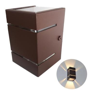 Imagem de Kit 3 Arandela 2 Focos E Frisos Externa Parede Muro Bh03 Marrom - Bela