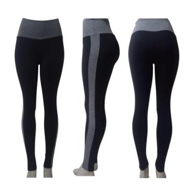 Imagem de Calça Legging Feminina Cintura Alta Poliamida Preta- Fasciniun Fitness