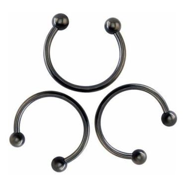 Imagem de Piercing Septo Ferradura Nariz Cartilagem Preto Prata Ouro - De Castro