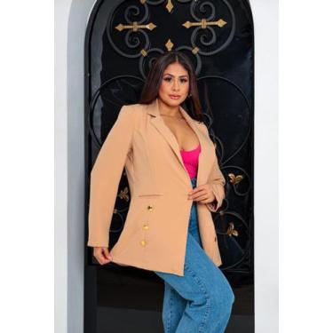 Imagem de Blazer Max com Botões /Moda Feminina  - Nanda Fashion Boutique , Bege,