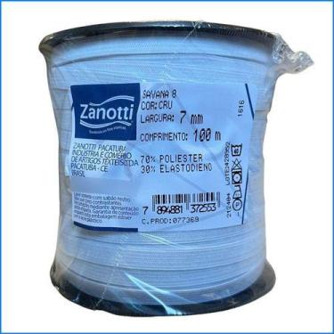 Imagem de Elástico Achatado Zanotti- Cru/branco 7mm Rolo C/ 100 Metros - TERRA D