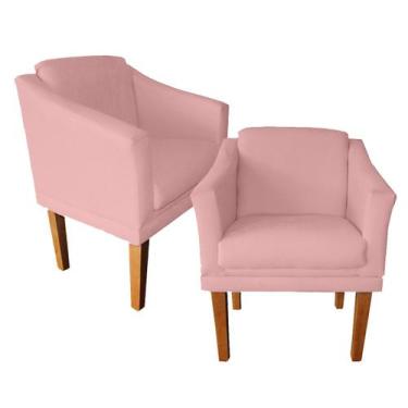 Imagem de Kit 2 Cadeiras Estofadas Gran Fael Para Recepção Empresa - Suede - Sv 