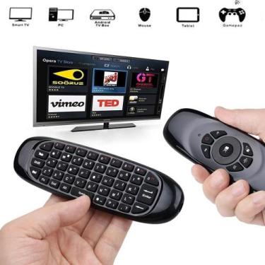 Imagem de Mini Controle Com Teclado Air Mouse Para Smart Tv Ou Pc - Kapbom