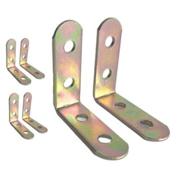 Imagem de Kit 6 Suporte Cantoneira Em L Móveis Parede Aço 35x35x13mm - Bricomix