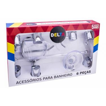 Imagem de Kit de Banheiro Linha Delta 6 peças Cromado Cristal - Aquaplás