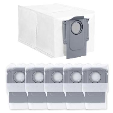 Imagem de Pacote com 6 sacos de pó a vácuo para Roborock Qrevo, Qrevo Pro, Qrevo Master, Qrevo S, Qrevo Curv, QrevoEdge, Saros série 10, sacos de eliminação automática de sujeira Qrevo Slim Clean Base, saco de