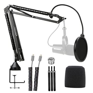 Imagem de YOUSHARES Suporte de Microfone Mv7 Aprimorado com Proteção Contra Vento-Braço de Microfone Resistente Compatível com Microfone Shure Mv7 E Microfone Shure Mv7X, Suporte de Braço de Lança Mv7 Shure Com