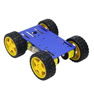 Imagem de Kit de chassi de carro robô 4WD com moldura robótica de metal e 4 peças de motor DC codificador TT para Arduino/torta de framboesa/microbit, plataforma de robótica móvel de controle remoto DIY para