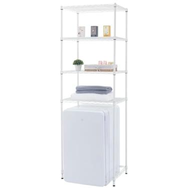 Imagem de Zvyteay Mini prateleira de geladeira de 4 andares, prateleira de armazenamento de altura ajustável, prateleira de armazenamento de metal, mini geladeira e suporte de micro-ondas para dormitório,