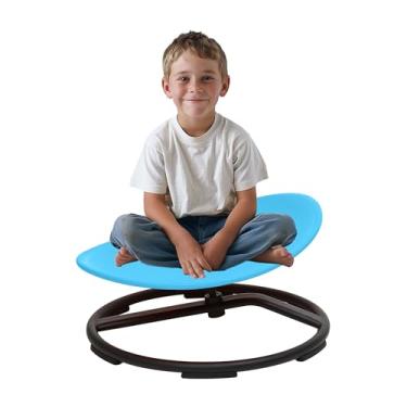 Imagem de domaxarts Cadeira giratória sensorial para crianças autistas, cadeira giratória sensorial, brinquedo para sentar e girar para equilíbrio e coordenação, assento giratório com autismo e crianças com