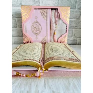 Imagem de Tapete de oração muçulmana, elegante couro térmico árabe alcorão (9,4 x 6,6 polegadas / 24 x 17 cm) miçangas I Perfect Islamic Gift I Adequado para homens, mulheres, crianças, presente de luxo |