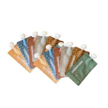 Imagem de Bolsas reutilizáveis de alimentos para bebês – Bolsas de armazenamento de alimentos para crianças – compota de maçã, vitaminas, iogurte e purê – Bolsa de apertar sem BPA, pacote com 12