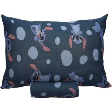 Imagem de Portallar, Jogo Lençol Stitch C/Elástico Cama Solteiro 2 Pçs Infantil
